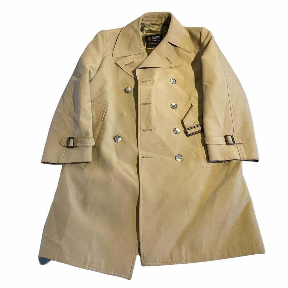 London Fog Limited Edition Trench Coat Tan Khaki Double Breasted Raincoat
